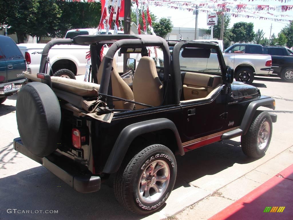 2002 Wrangler SE 4x4 - Black / Camel Beige photo #19