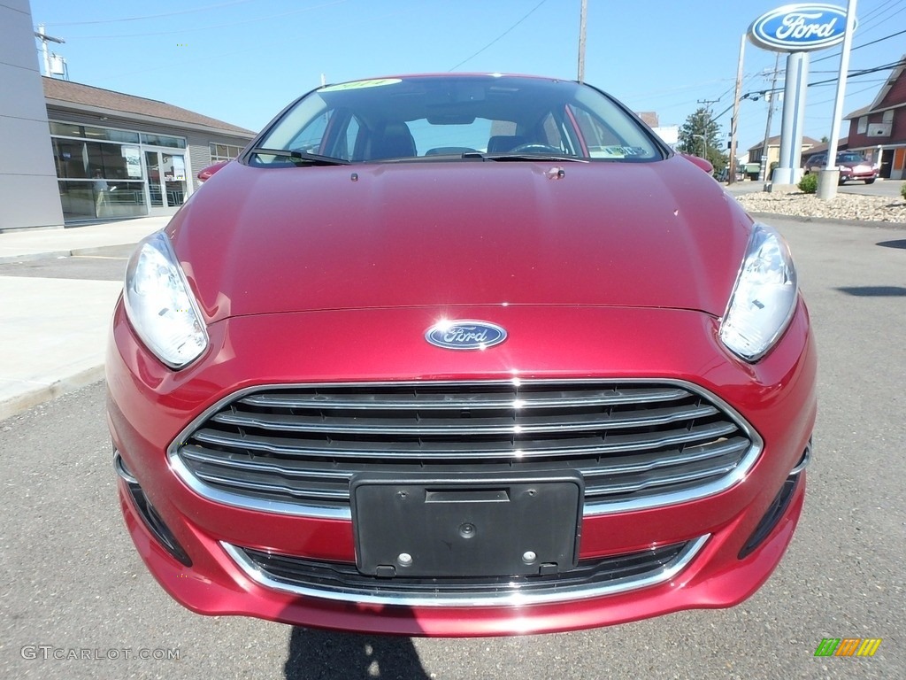 2014 Fiesta Titanium Sedan - Ruby Red / Charcoal Black photo #2