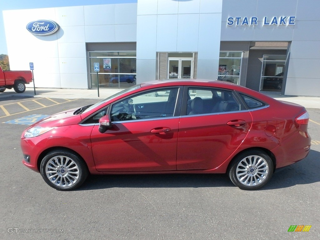 2014 Fiesta Titanium Sedan - Ruby Red / Charcoal Black photo #8