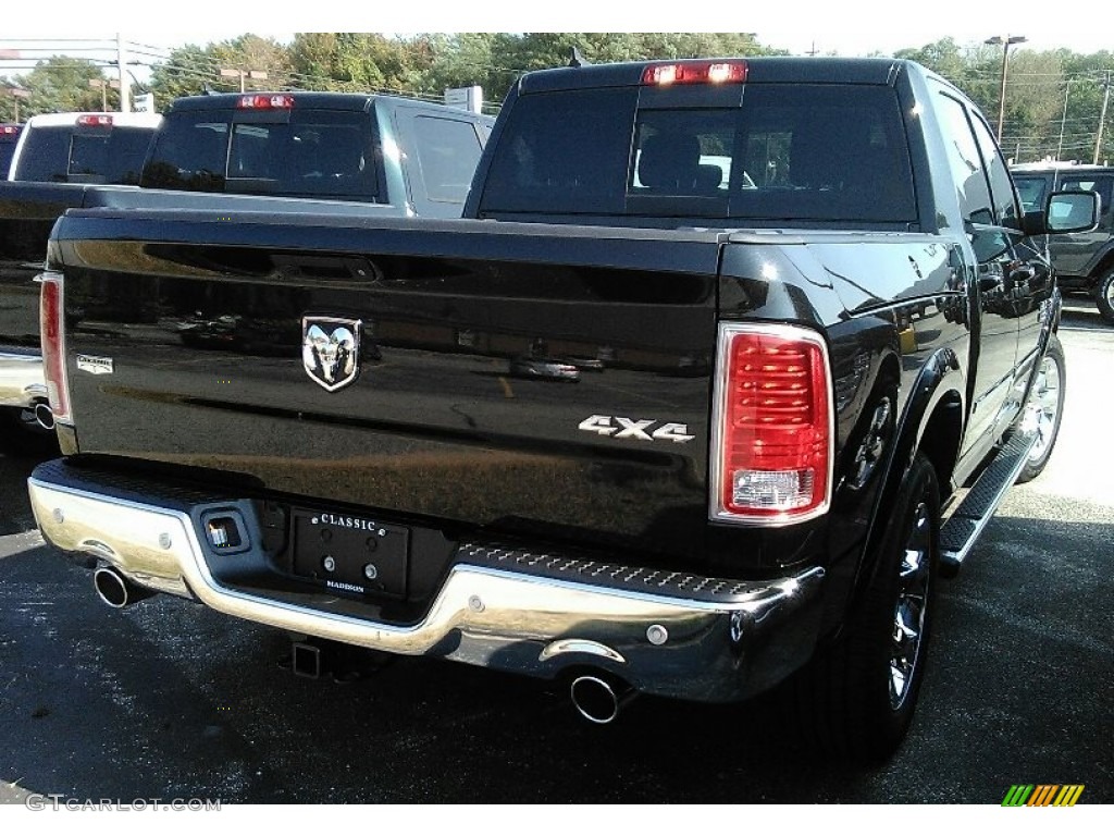 2018 1500 Laramie Crew Cab 4x4 - Brilliant Black Crystal Pearl / Black photo #2