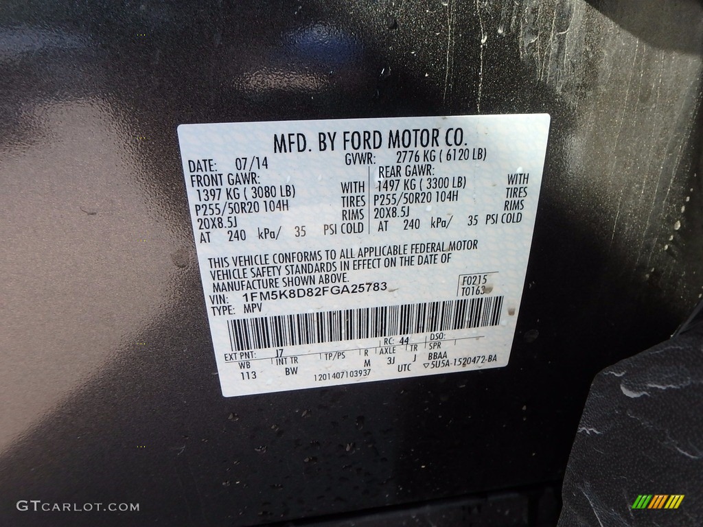 2015 Explorer XLT 4WD - Magnetic / Charcoal Black photo #15
