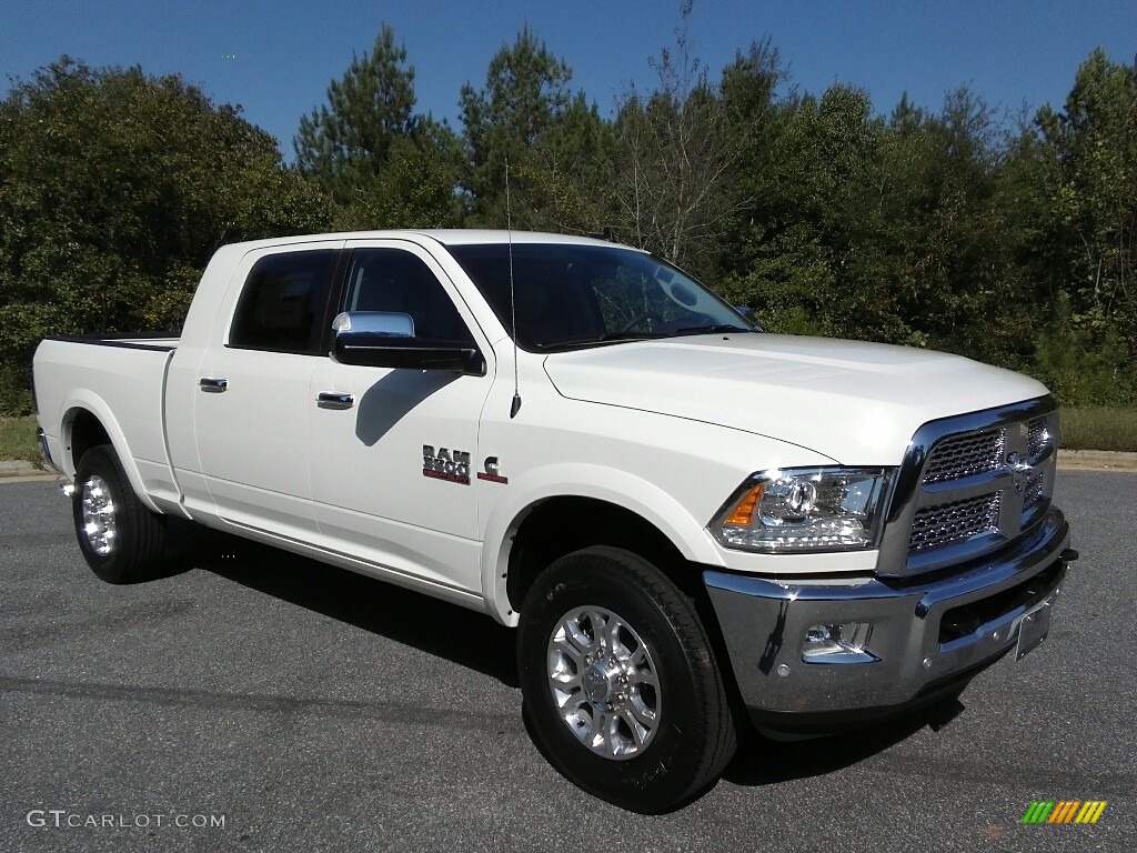 Pearl White 2018 Ram 3500 Laramie Mega Cab 4x4 Exterior Photo #122996880