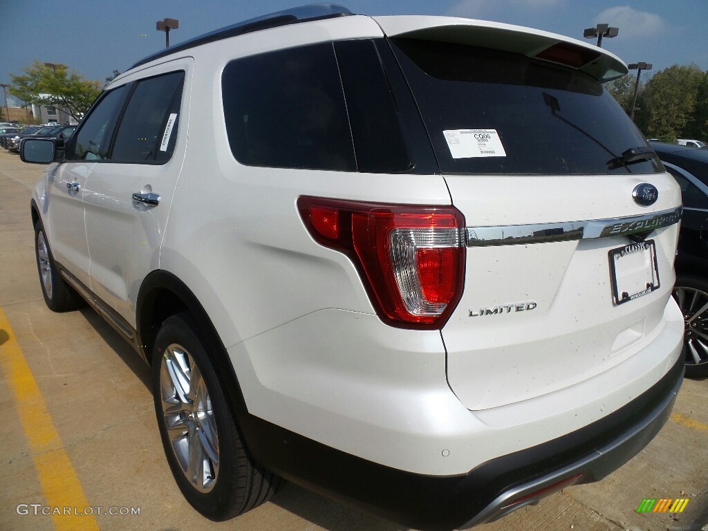 2017 Explorer Limited 4WD - White Platinum / Ebony Black photo #3