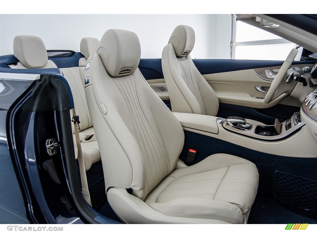Macchiato Beige/Yacht Blue Interior 2018 Mercedes-Benz E 400 Convertible Photo #123005271