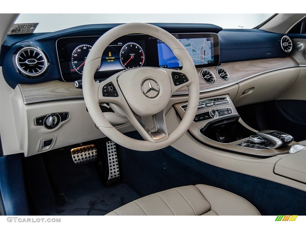 Macchiato Beige/Yacht Blue Interior 2018 Mercedes-Benz E 400 Convertible Photo #123005388