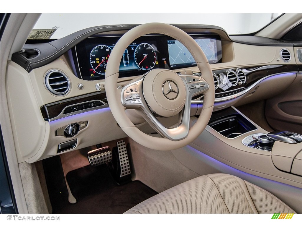 Silk Beige/Espresso Brown Interior 2018 Mercedes-Benz S 450 Sedan Photo #123006294