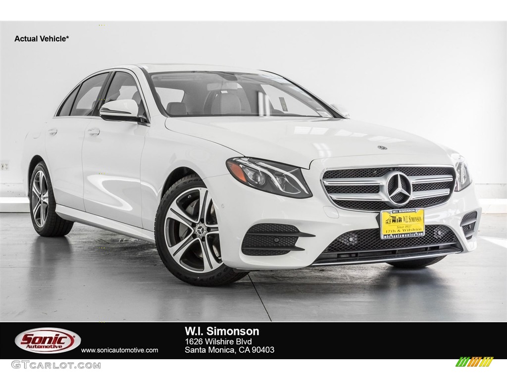 2018 E 300 Sedan - Polar White / Macchiato Beige/Black photo #1