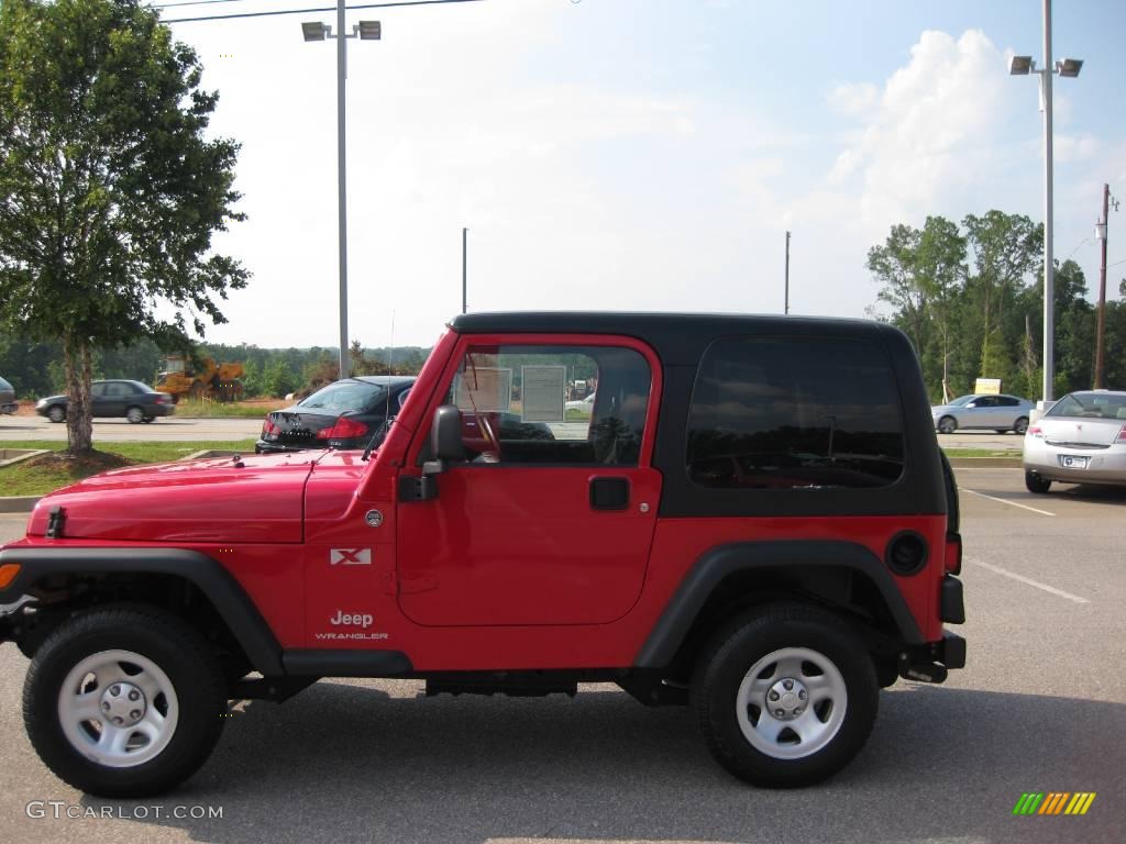 2006 Wrangler X 4x4 - Flame Red / Dark Slate Gray photo #2