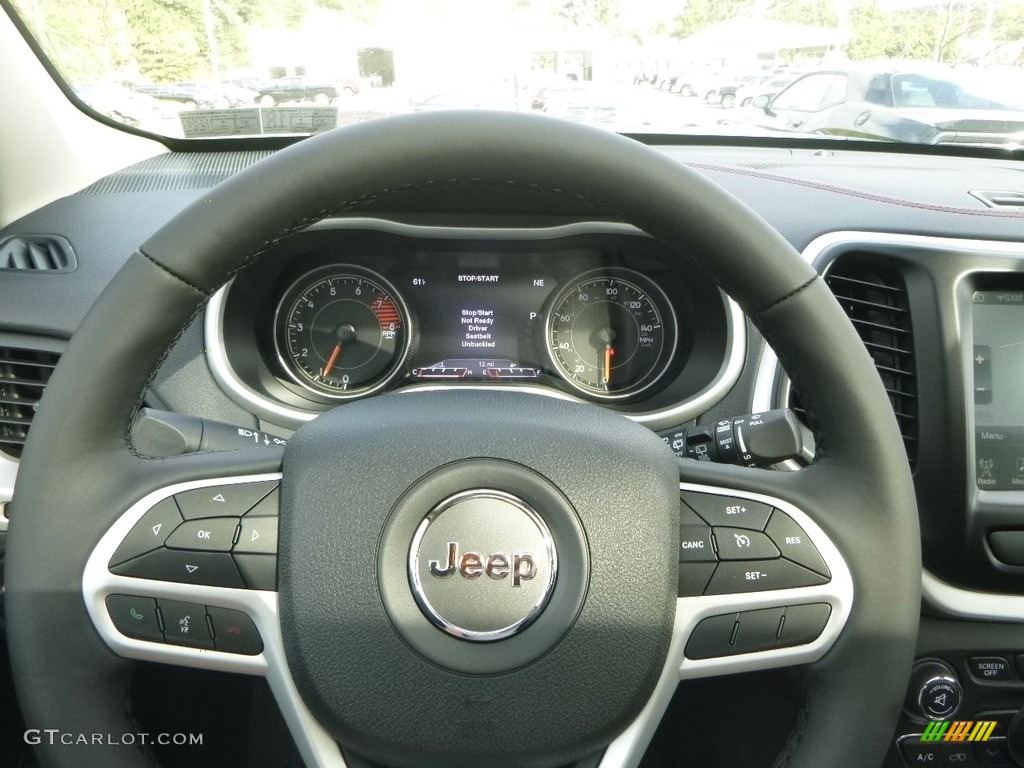 2018 Jeep Cherokee Trailhawk 4x4 Black Steering Wheel Photo #123018183