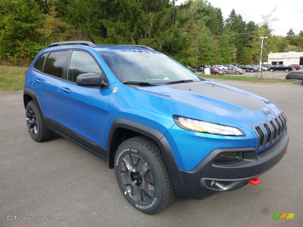Hydro Blue Pearl 2018 Jeep Cherokee Trailhawk 4x4 Exterior Photo #123018354