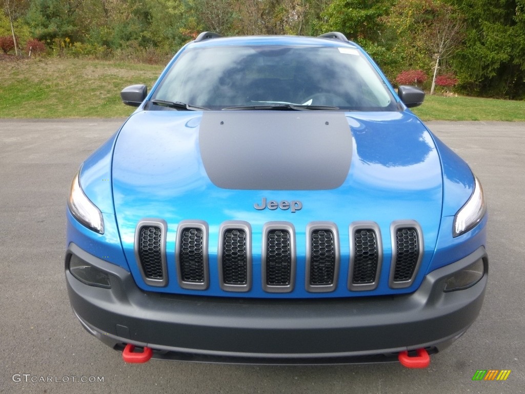 Hydro Blue Pearl 2018 Jeep Cherokee Trailhawk 4x4 Exterior Photo #123018381