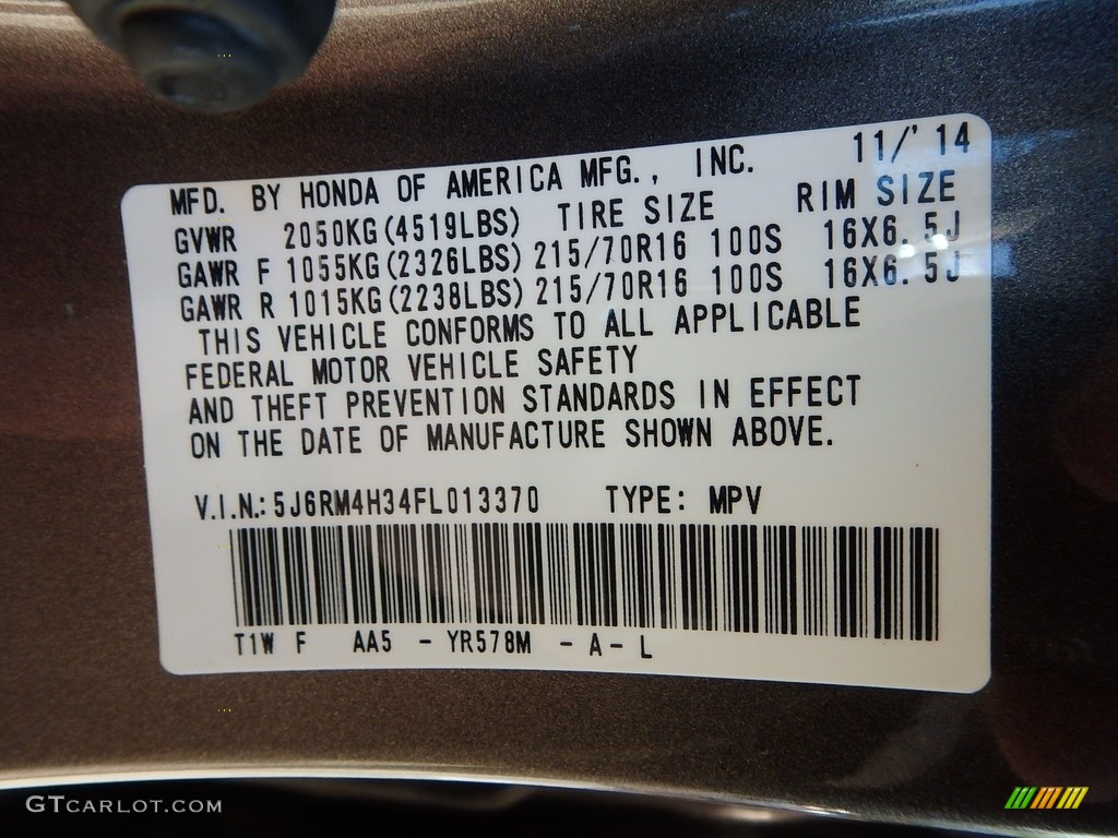 2015 CR-V LX AWD - Urban Titanium Metallic / Black photo #23