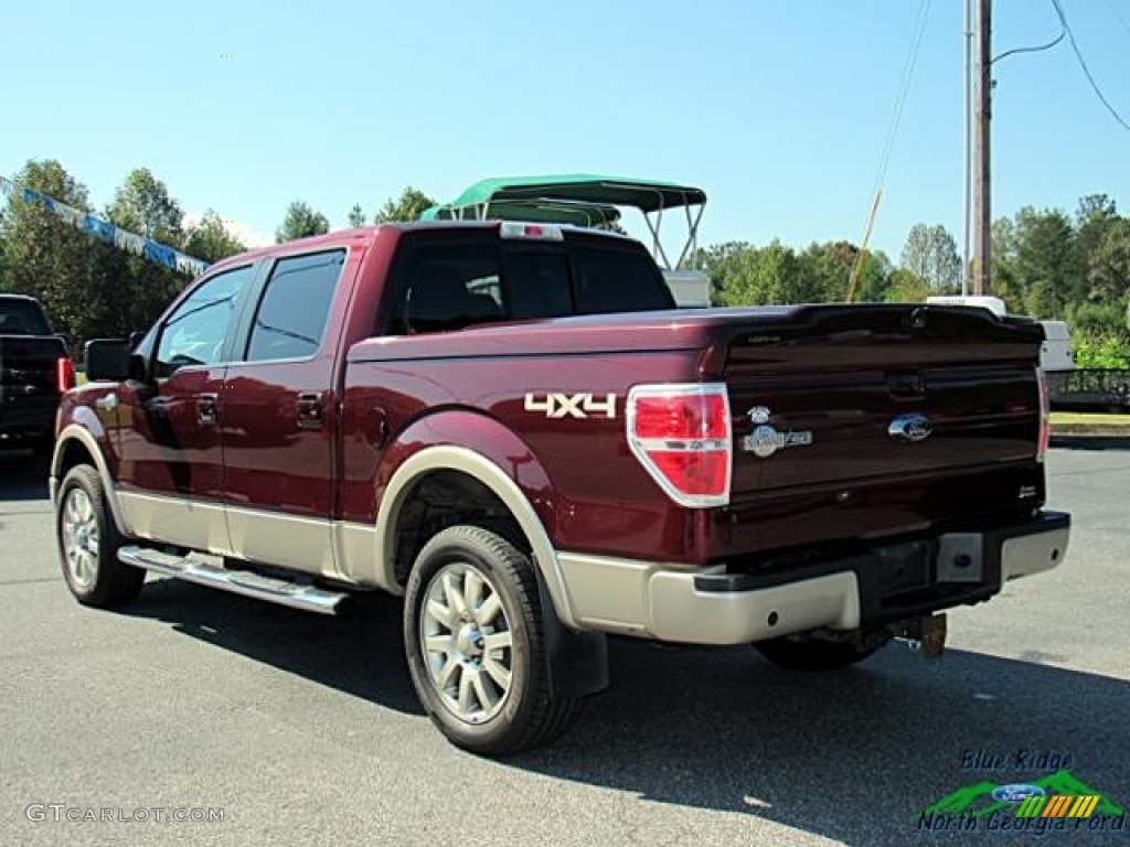2010 F150 King Ranch SuperCrew 4x4 - Royal Red Metallic / Tan photo #3