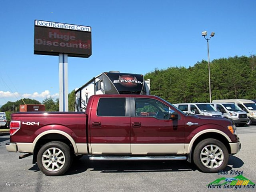 2010 F150 King Ranch SuperCrew 4x4 - Royal Red Metallic / Tan photo #7