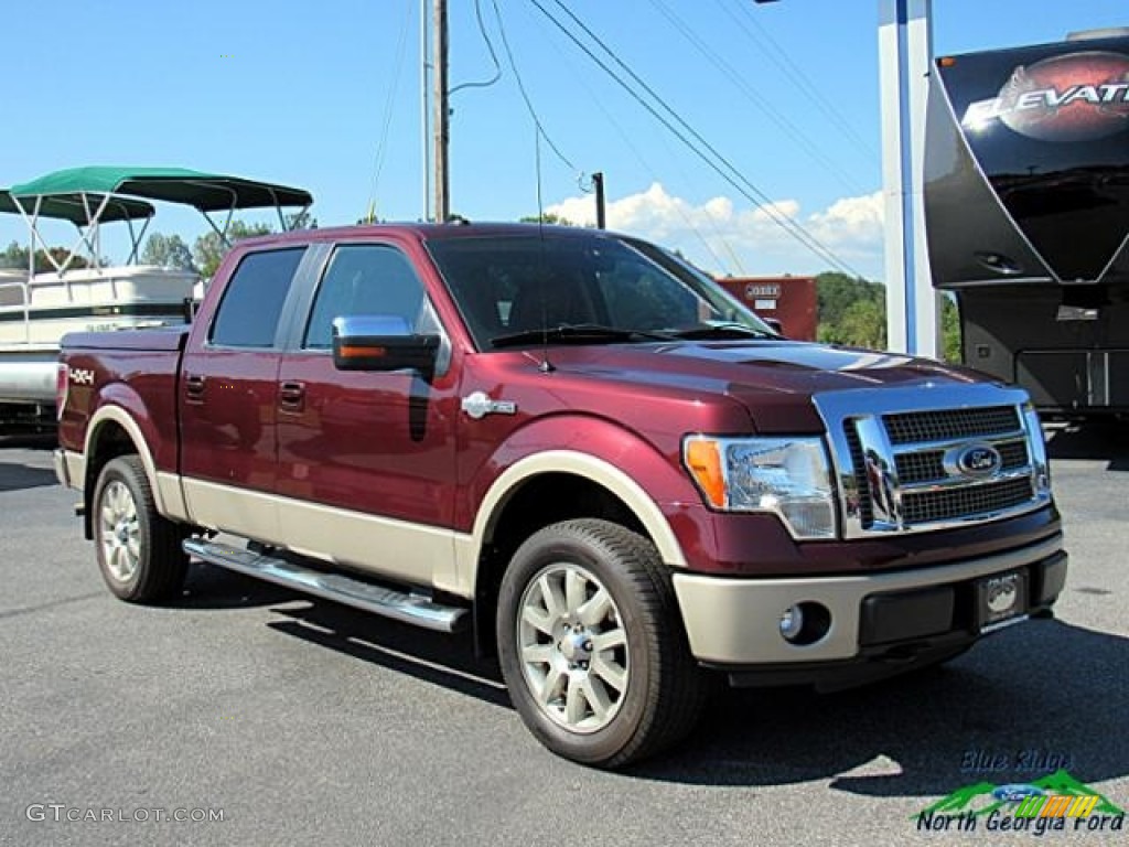 2010 F150 King Ranch SuperCrew 4x4 - Royal Red Metallic / Tan photo #8