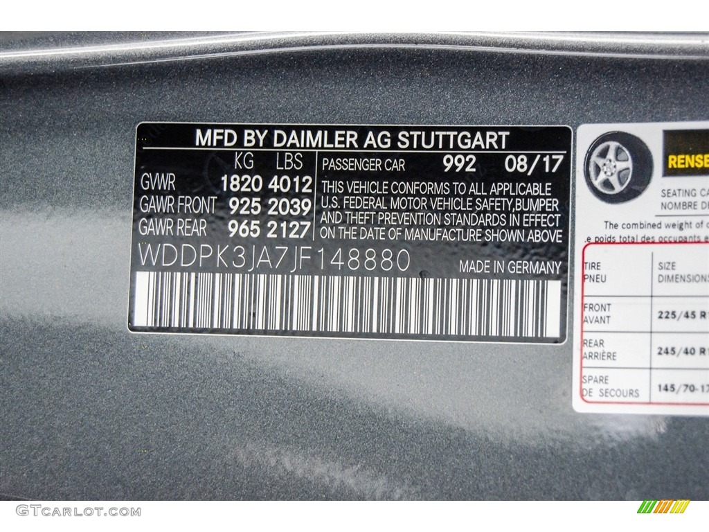 2018 SLC Color Code 992 for Selenite Grey Metallic Photo #123026703