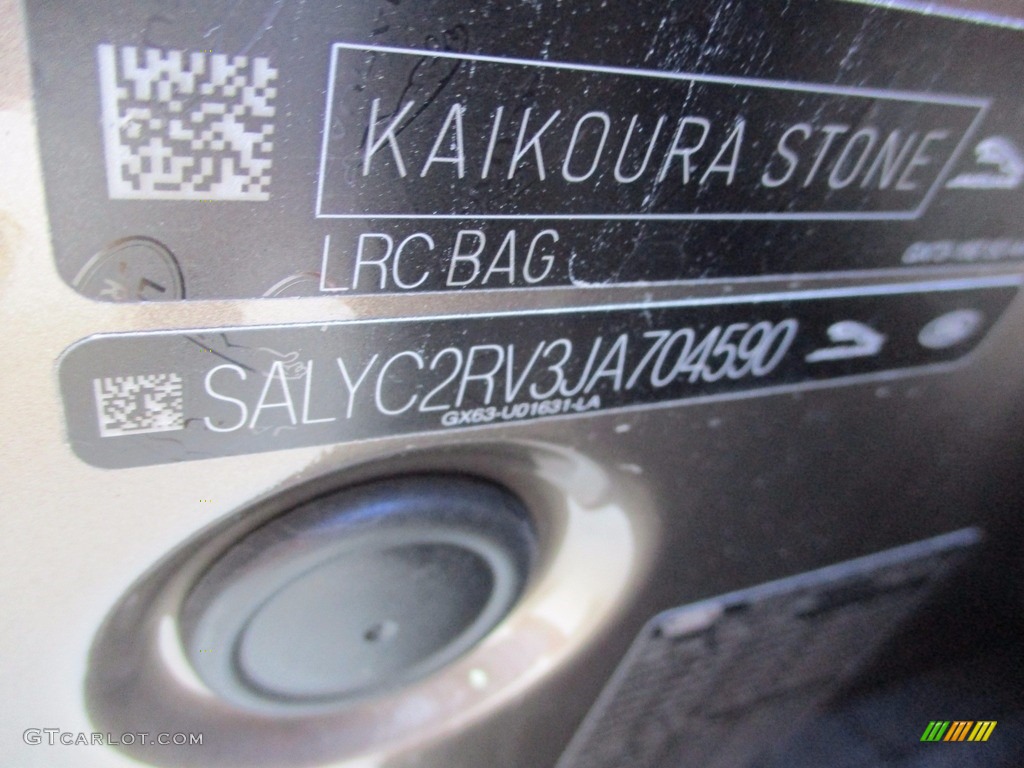 2018 Range Rover Velar Color Code BAG for Kaikoura Stone Metallic Photo #123029913