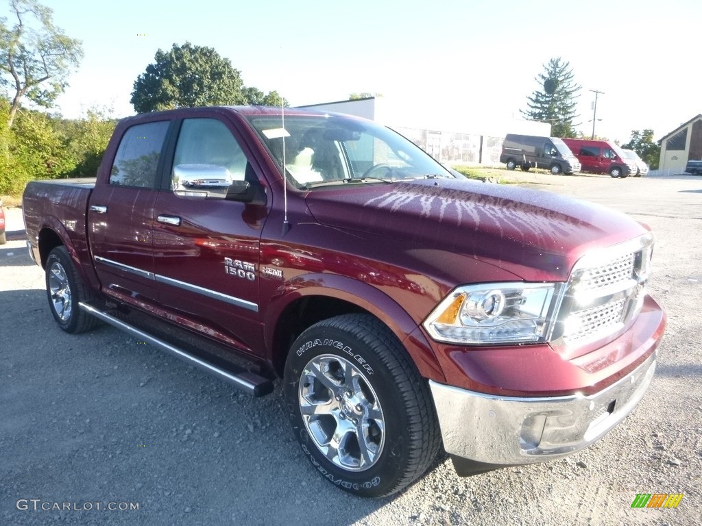2018 1500 Laramie Crew Cab 4x4 - Delmonico Red Pearl / Canyon Brown/Light Frost Beige photo #6