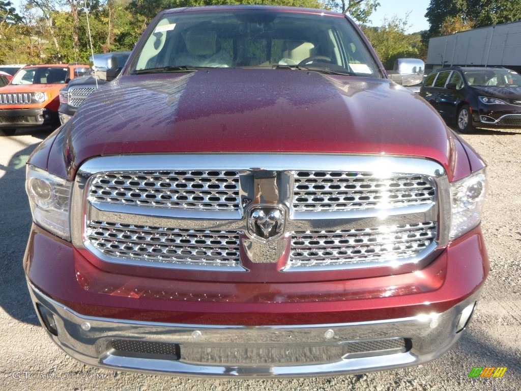 2018 1500 Laramie Crew Cab 4x4 - Delmonico Red Pearl / Canyon Brown/Light Frost Beige photo #7