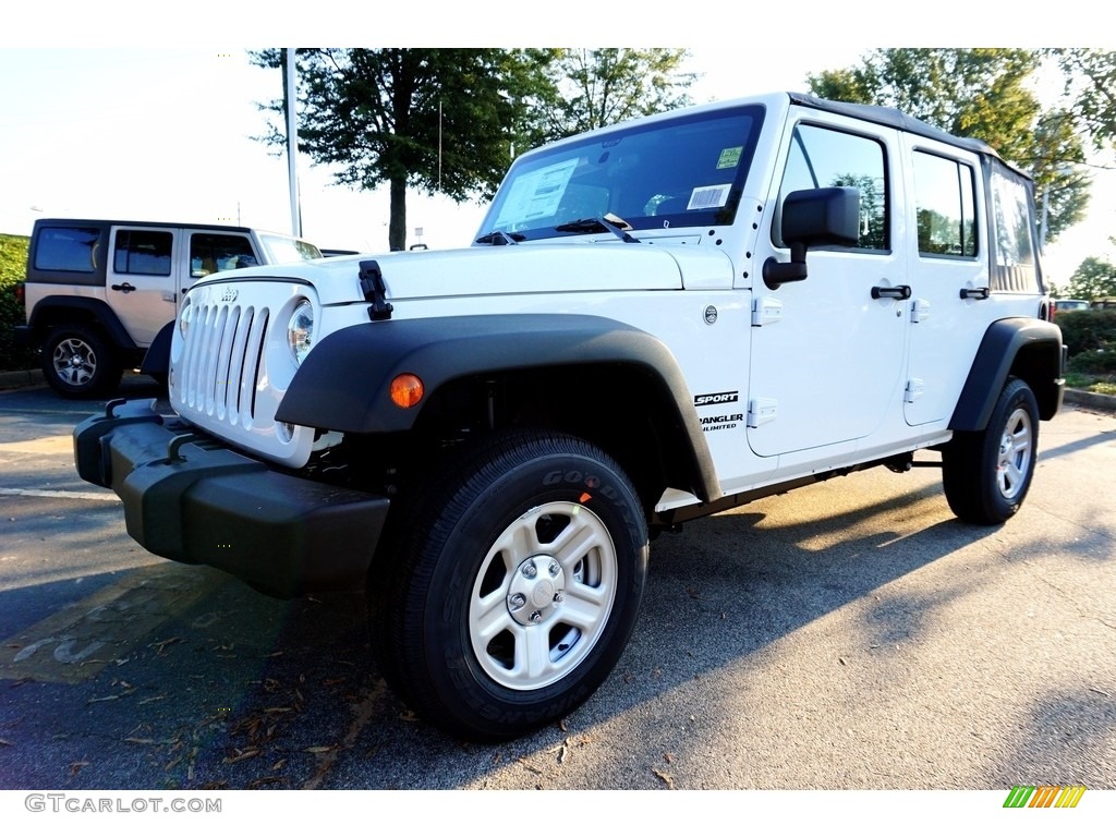 2017 Wrangler Unlimited Sport 4x4 - Bright White / Black photo #1