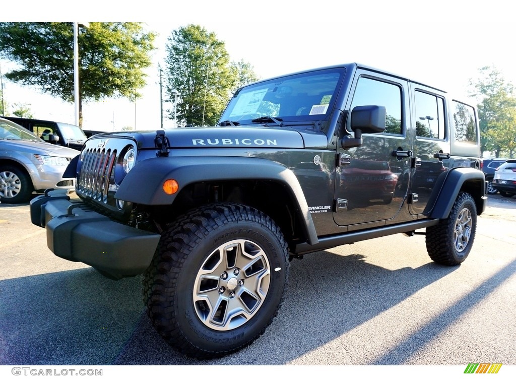 2017 Wrangler Unlimited Rubicon 4x4 - Granite Crystal Metallic / Black photo #1