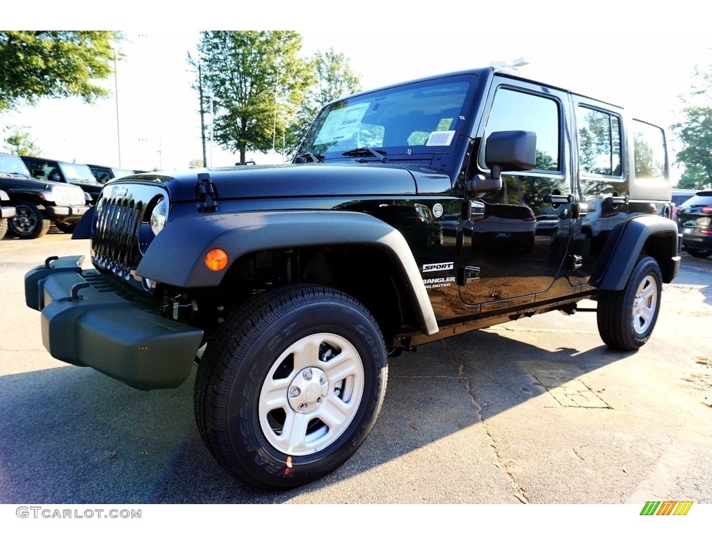 2017 Wrangler Unlimited Sport 4x4 - Black / Black photo #1