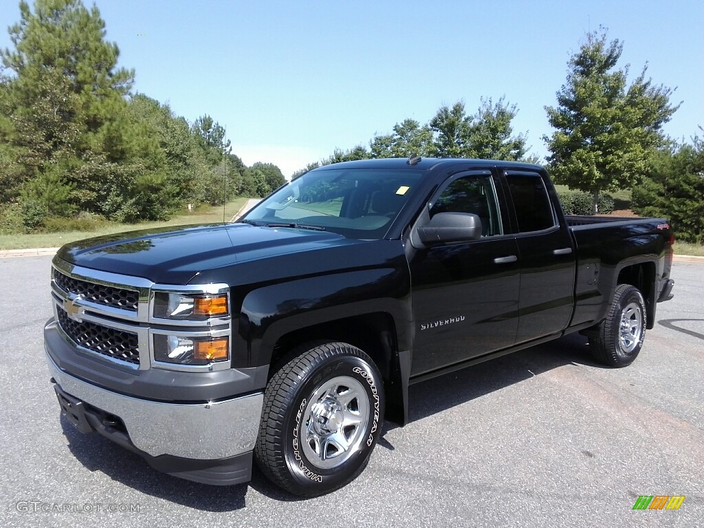 2014 Silverado 1500 WT Double Cab 4x4 - Black / Jet Black/Dark Ash photo #2