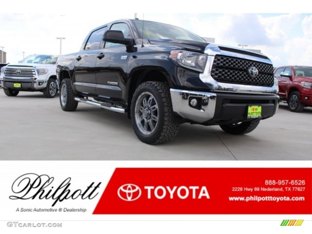 2018 Tundra SR5 CrewMax 4x4 - Midnight Black Metallic / Black photo #1