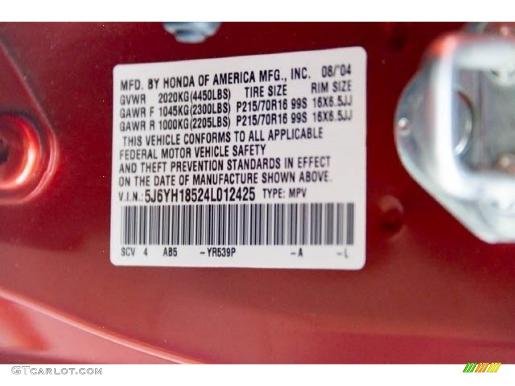 2004 Element EX - Sunset Orange Pearl / Gray photo #28