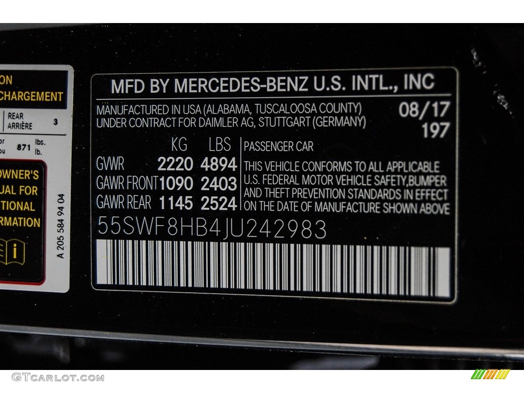 2018 C Color Code 197 for Obsidian Black Metallic Photo #123054481