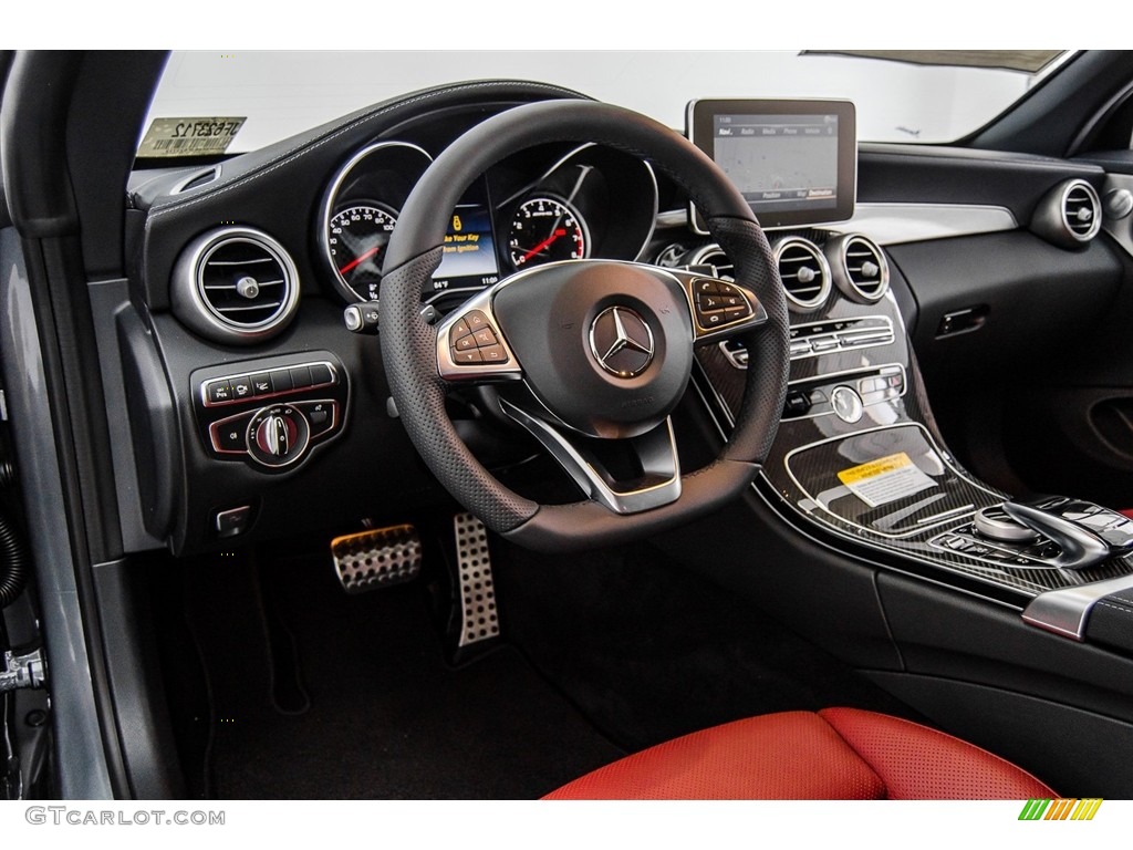 2018 Mercedes-Benz C 43 AMG 4Matic Cabriolet Cranberry Red/Black Dashboard Photo #123055996
