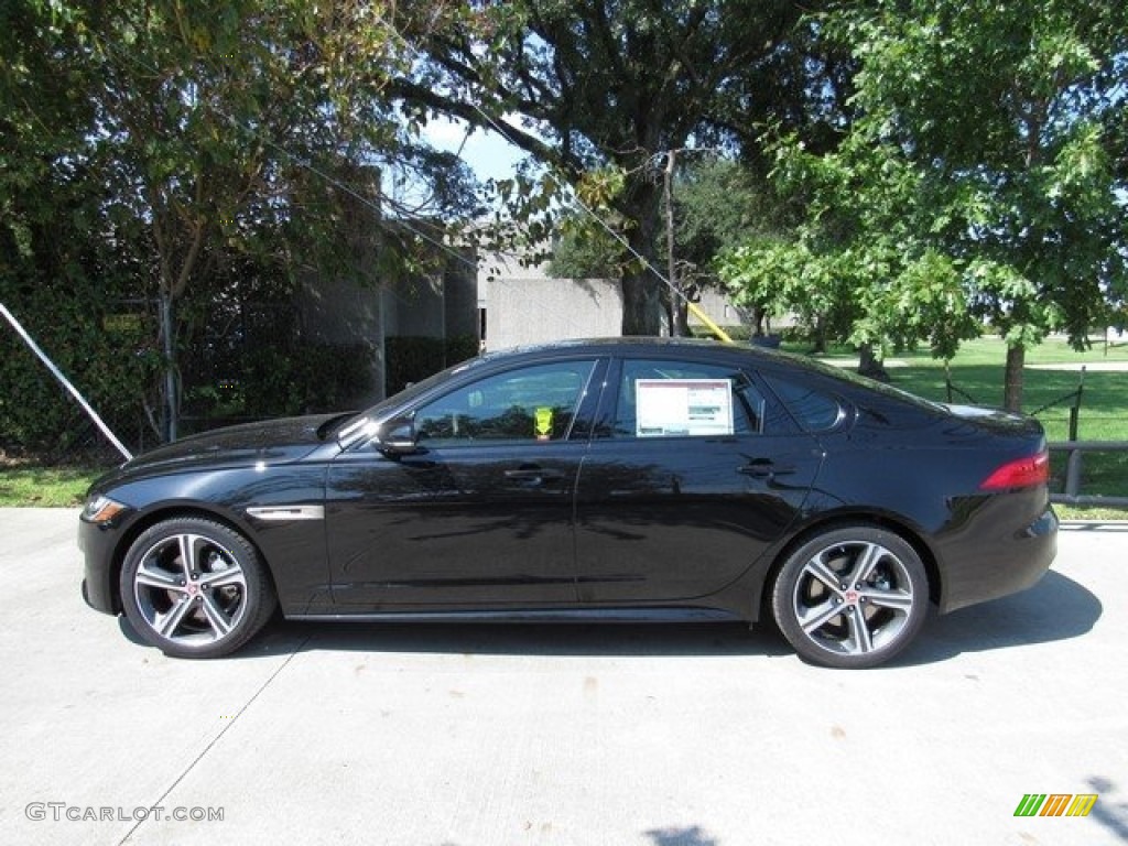 Santorini Black Metallic 2018 Jaguar XF R-Sport Exterior Photo #123060019