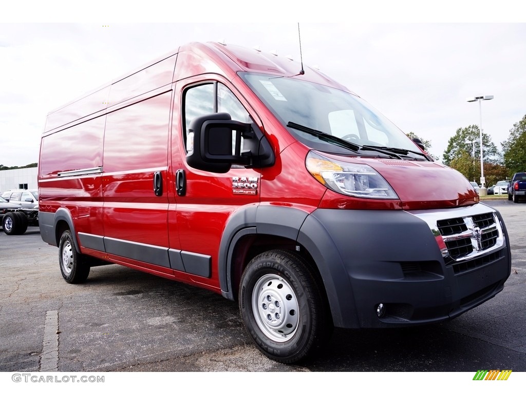 Deep Cherry Red Crystal Pearl 2018 Ram ProMaster 3500 High Roof Cargo Van Exterior Photo #123066052