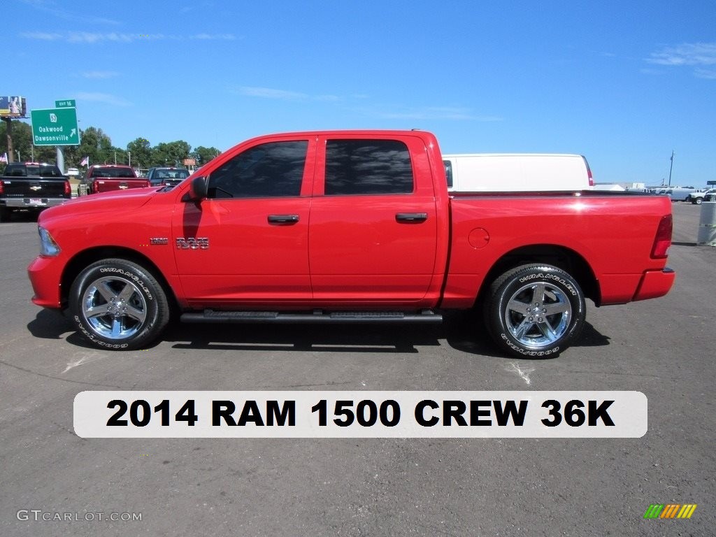 2014 1500 Express Crew Cab - Flame Red / Black/Diesel Gray photo #2