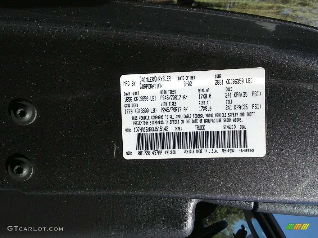 2003 Ram 1500 ST Regular Cab - Graphite Metallic / Dark Slate Gray photo #17