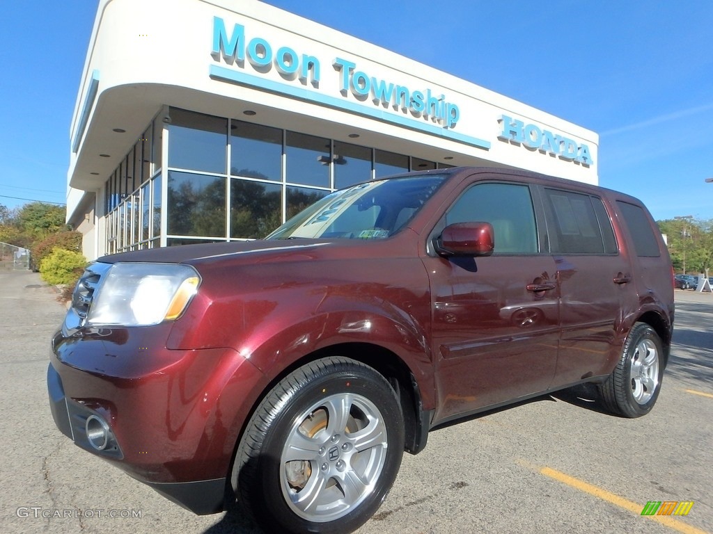 2015 Pilot EX-L 4WD - Dark Cherry Pearl / Beige photo #1