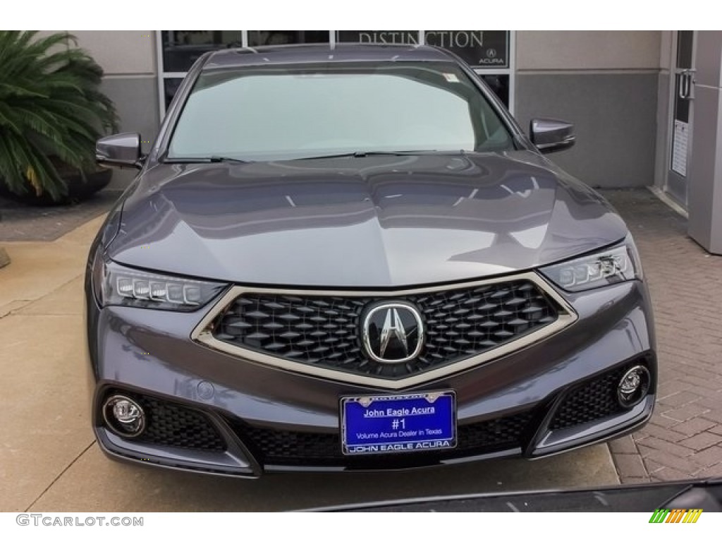 2018 TLX V6 SH-AWD A-Spec Sedan - Modern Steel Metallic / Red photo #2