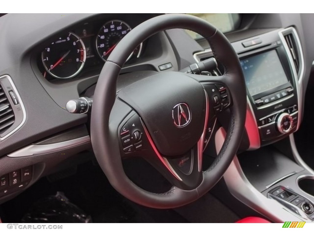 2018 TLX V6 SH-AWD A-Spec Sedan - Modern Steel Metallic / Red photo #31