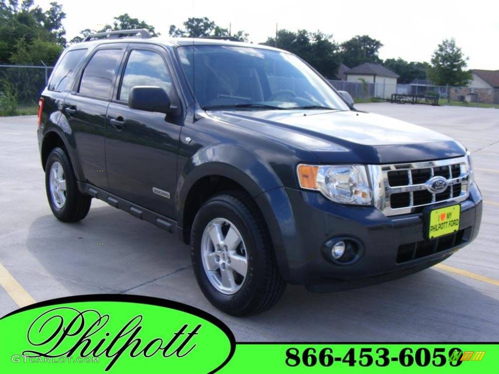 2008 Escape XLT V6 4WD - Black Pearl Slate Metallic / Stone photo #1