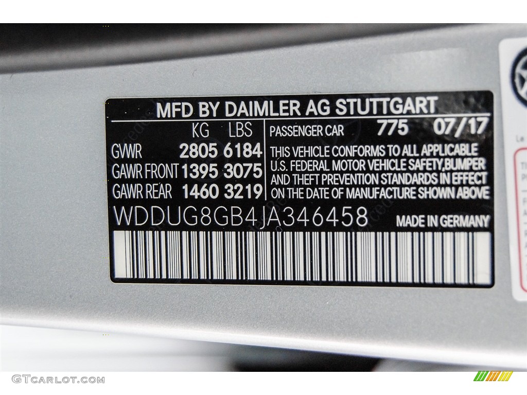 2018 S Color Code 775 for Iridium Silver Metallic Photo #123083284