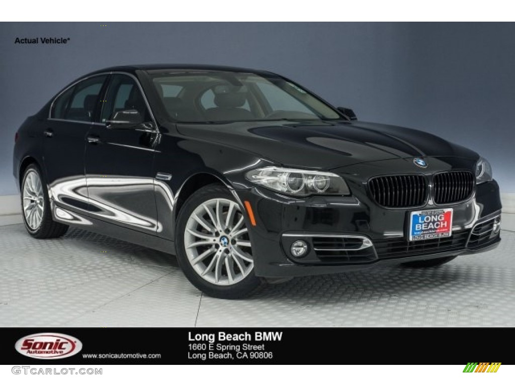 2015 5 Series 528i Sedan - Black Sapphire Metallic / Black photo #1