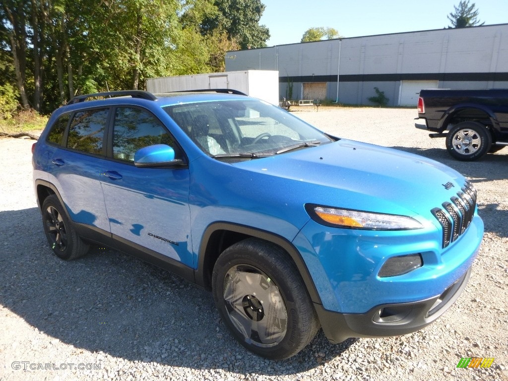 2018 Cherokee Limited 4x4 - Hydro Blue Pearl / Black photo #7