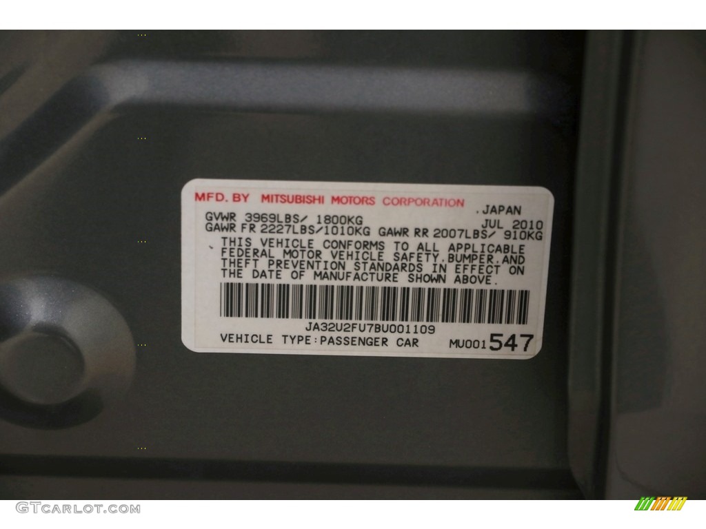 2011 Lancer ES - Graphite Gray Pearl / Black photo #18