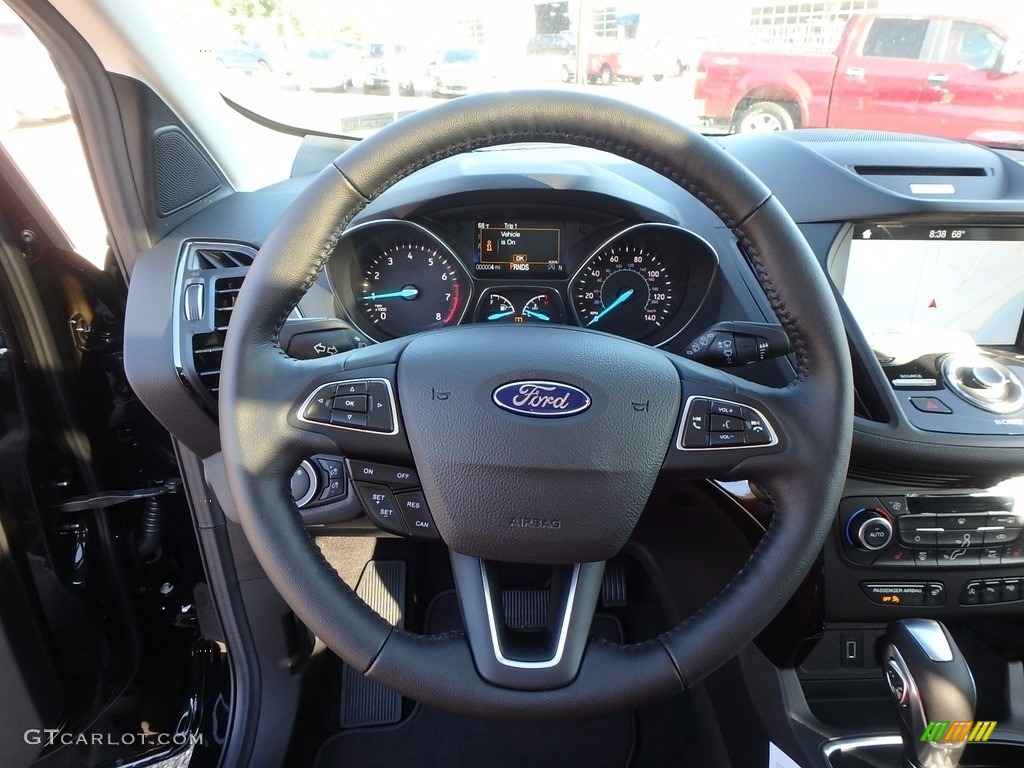 2018 Ford Escape Titanium 4WD Charcoal Black Steering Wheel Photo #123100684