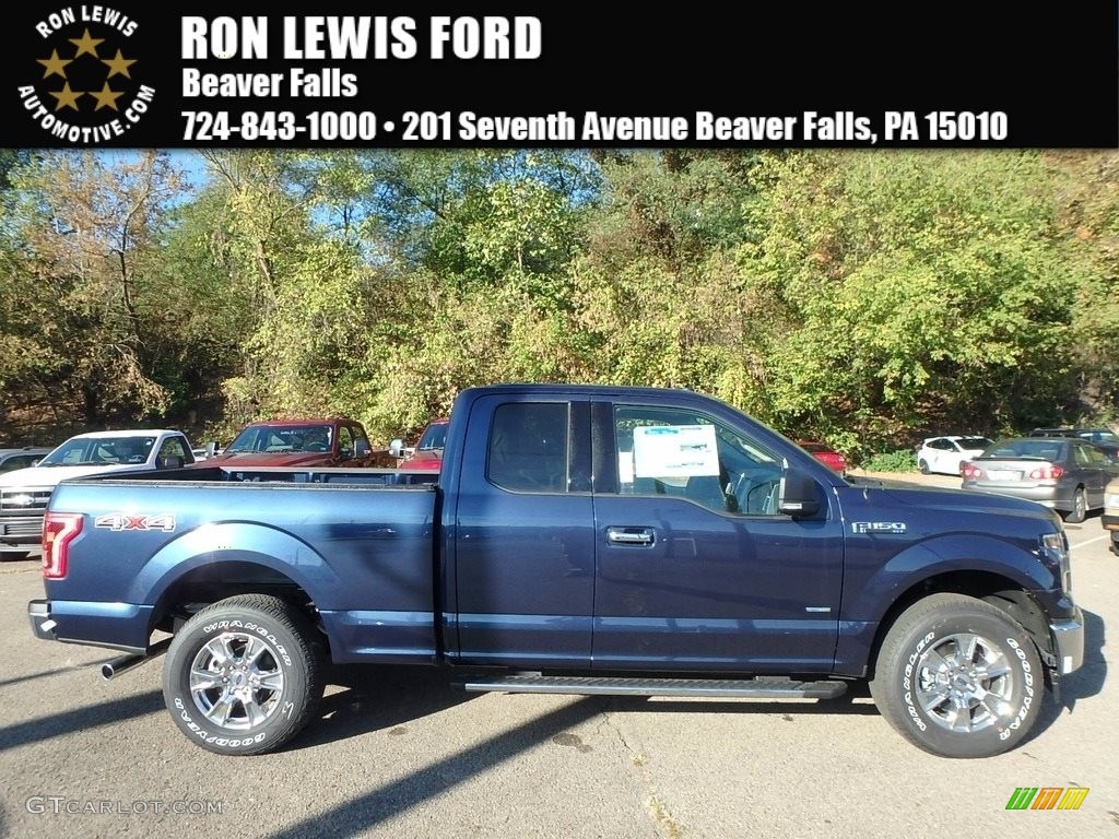 2017 F150 XLT SuperCab 4x4 - Blue Jeans / Light Camel photo #1