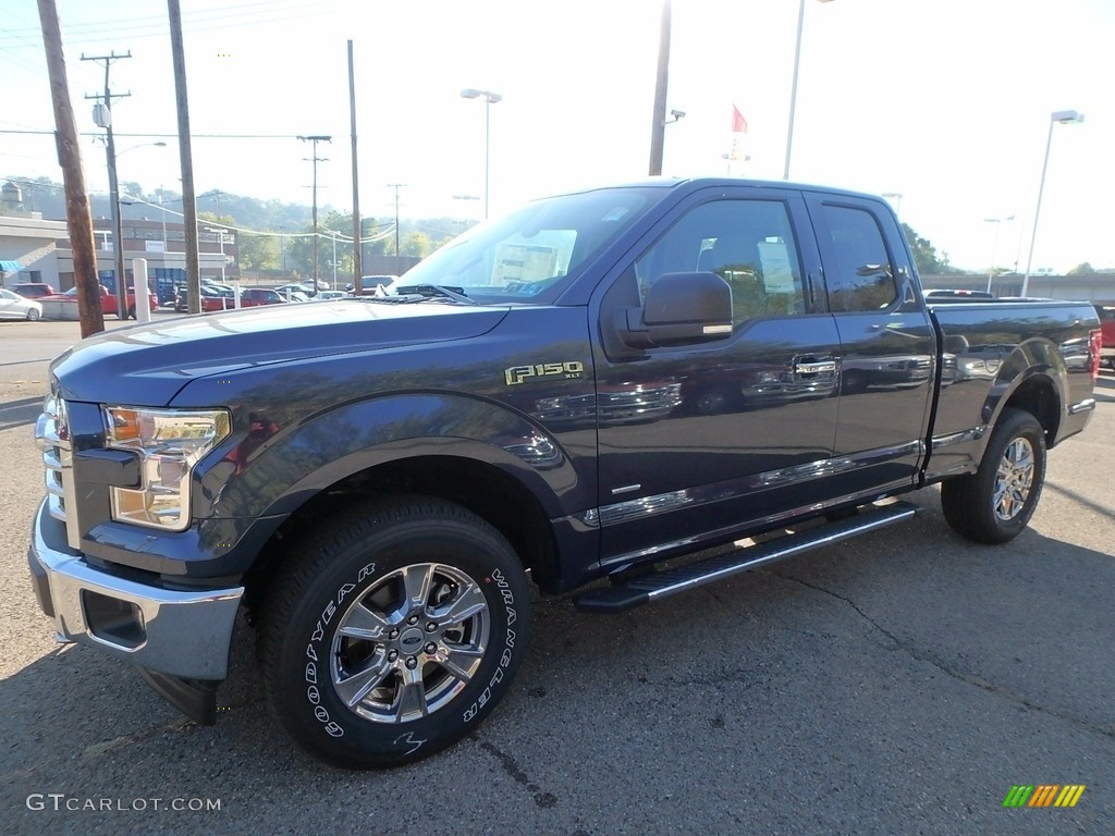2017 F150 XLT SuperCab 4x4 - Blue Jeans / Light Camel photo #6
