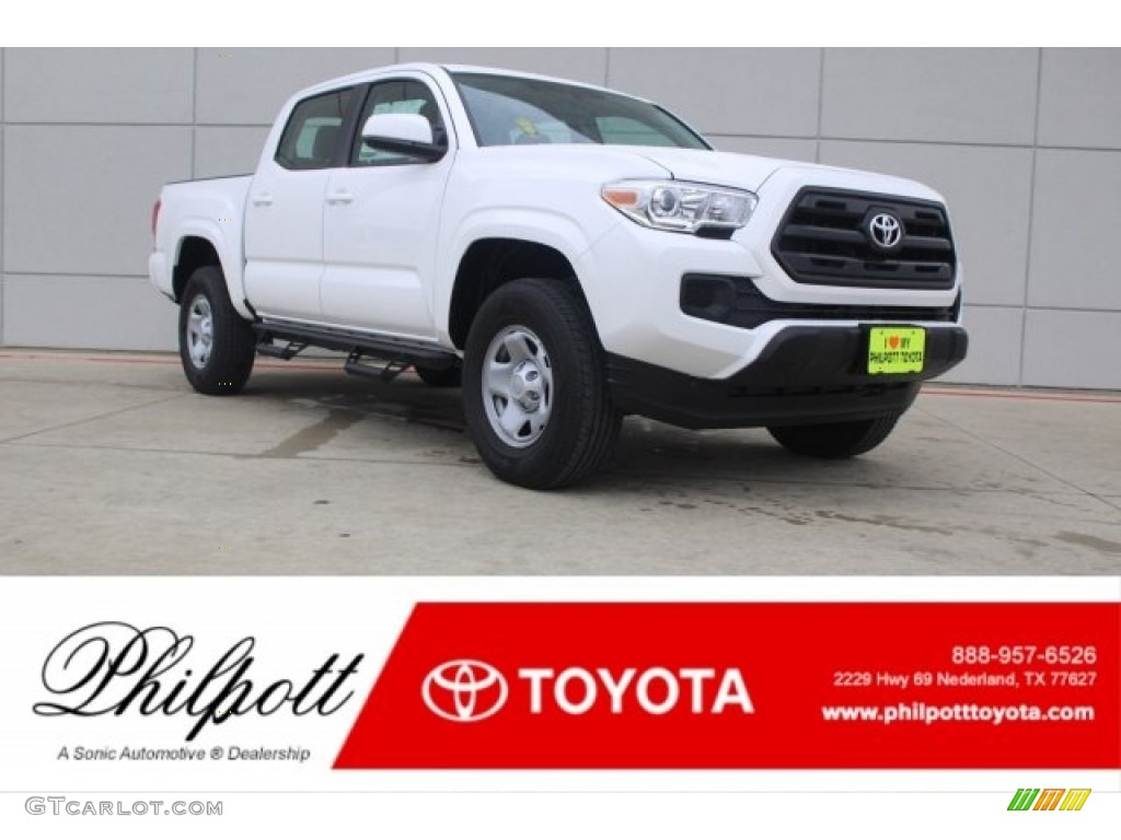 2017 Tacoma SR Double Cab - Super White / Cement Gray photo #1