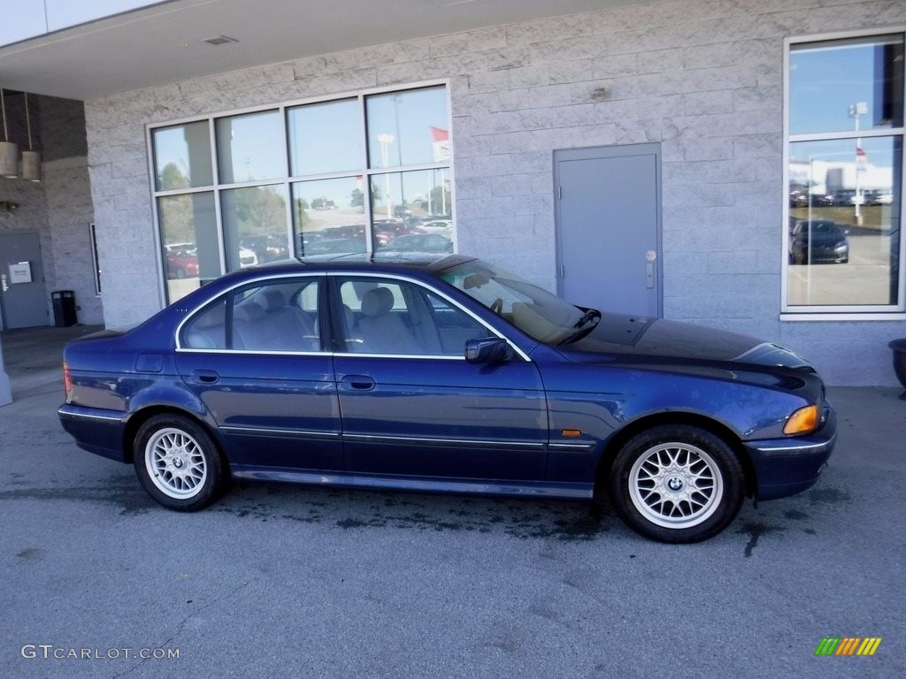 2000 5 Series 528i Sedan - Biarritz Blue Metallic / Sand photo #2