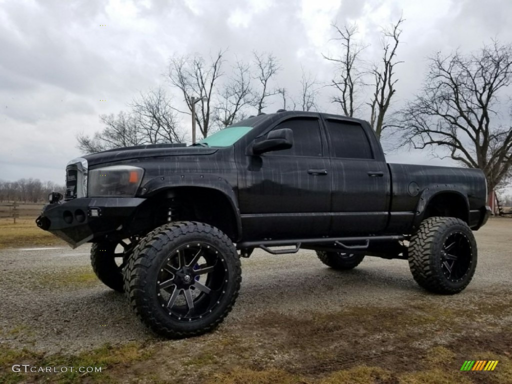 2008 Ram 2500 Laramie Quad Cab 4x4 - Brilliant Black Crystal Pearl / Medium Slate Gray photo #1