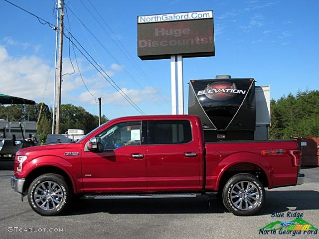 2017 F150 Lariat SuperCrew 4X4 - Ruby Red / Earth Gray photo #2